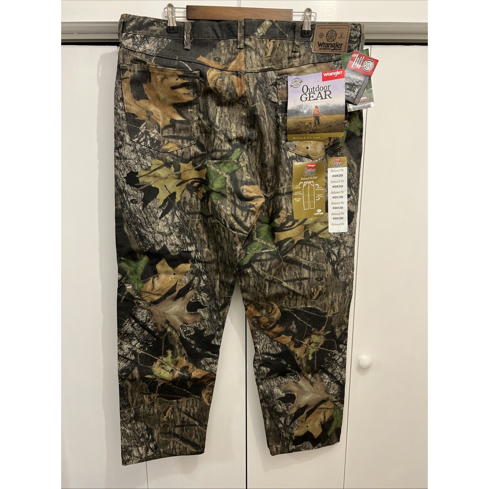 NEW Wrangler Jeans Outdoor Gear Camo Mossy Oak BREAKUP Mens Pants 40x30, VTG NOS